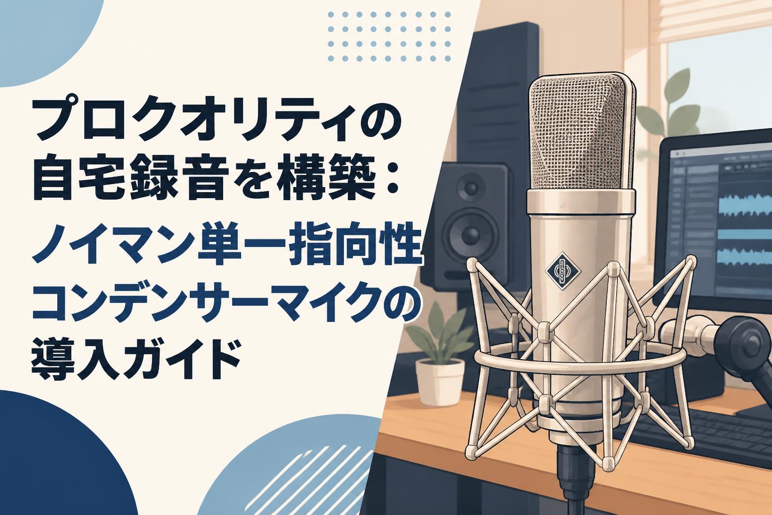 プロクオリティの自宅録音を構築：ノイマン単一指向性コンデンサー