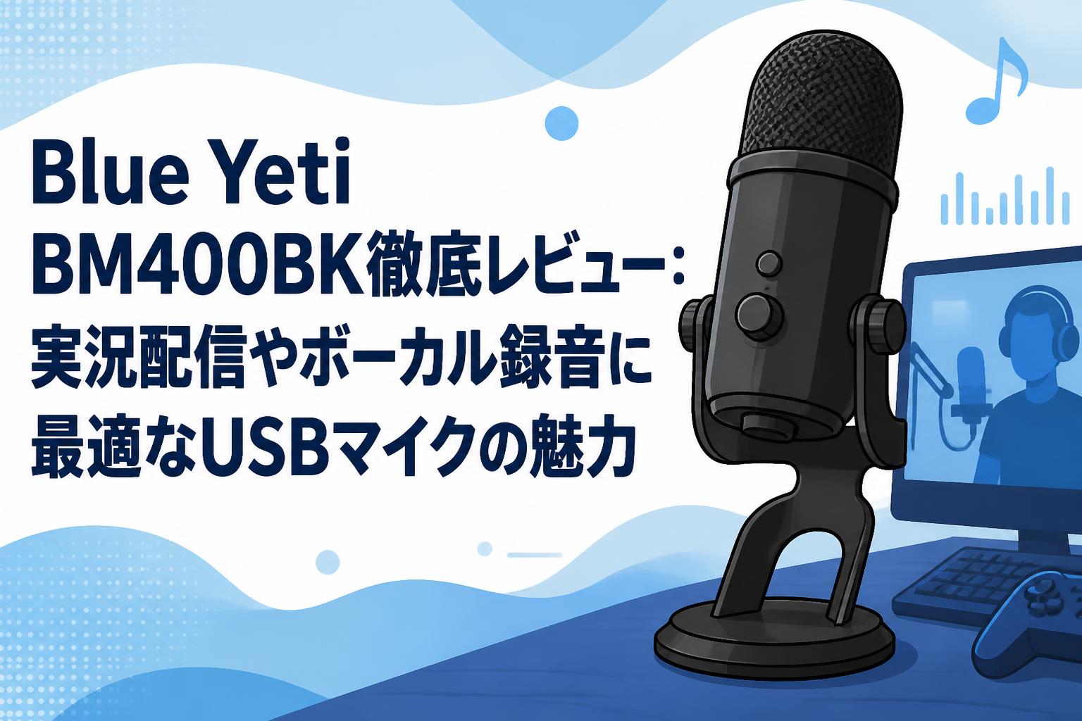 Blue Yeti BM400BK徹底レビュー：実況配信やボーカル録音に最適なUSB