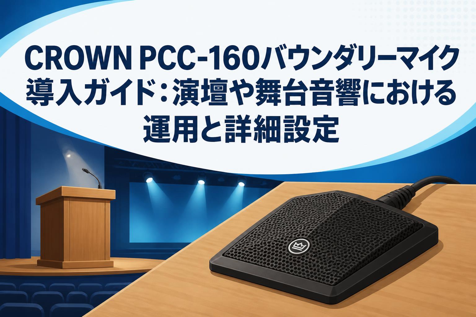 CROWN PCC-160バウンダリーマイク導入ガイド：演壇や舞台音響における
