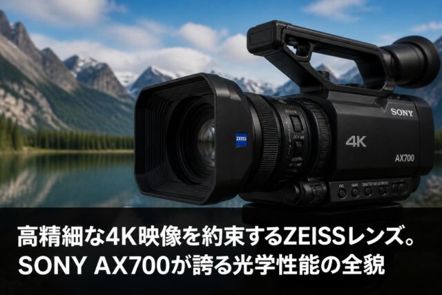 SONY 4K ビデオカメラ ZEISSレンズ 高精細な4K映像を約束するZEISSレンズ。SONY AX700が誇る光学性能の