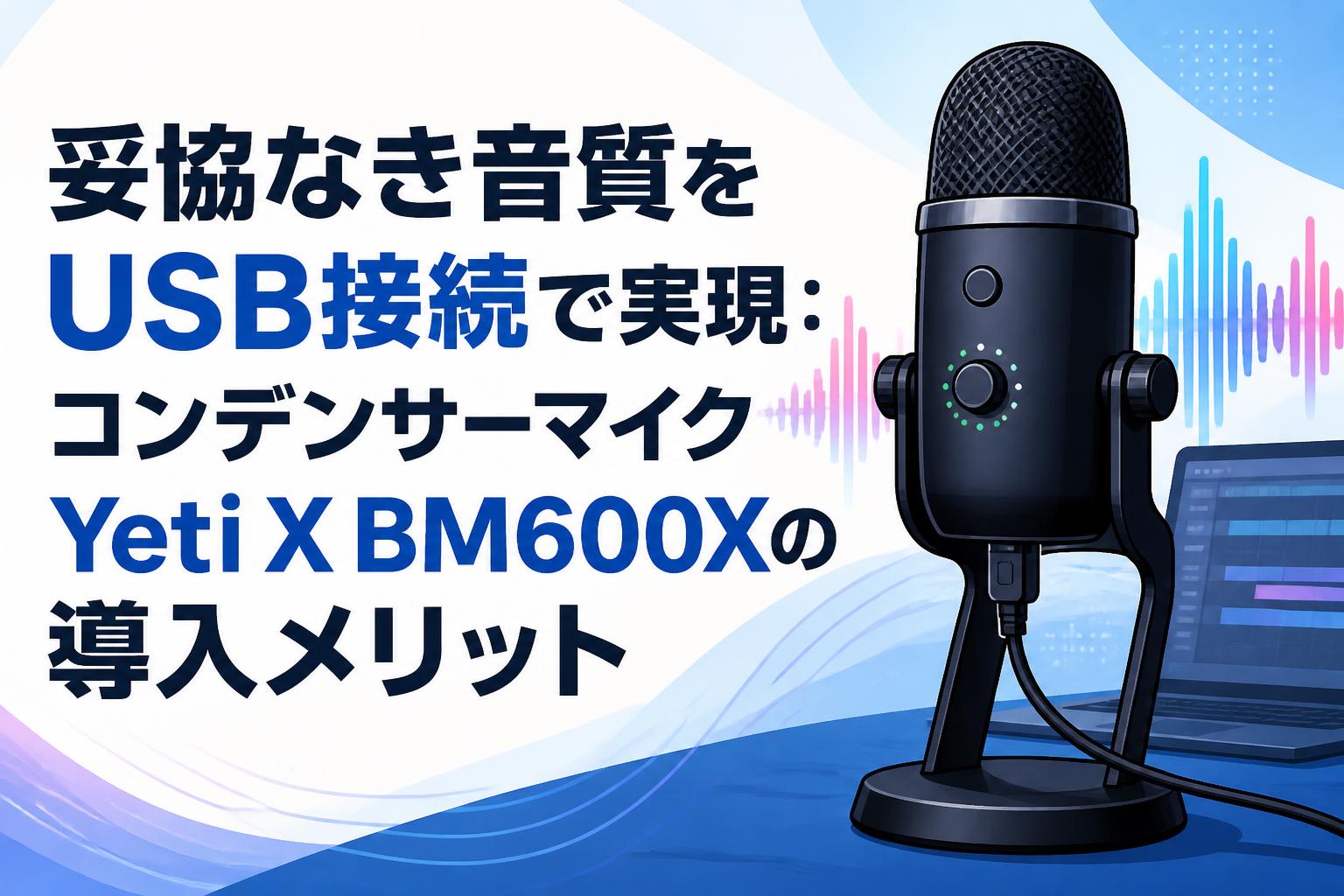 妥協なき音質をUSB接続で実現：コンデンサーマイクYeti X BM600Xの導入
