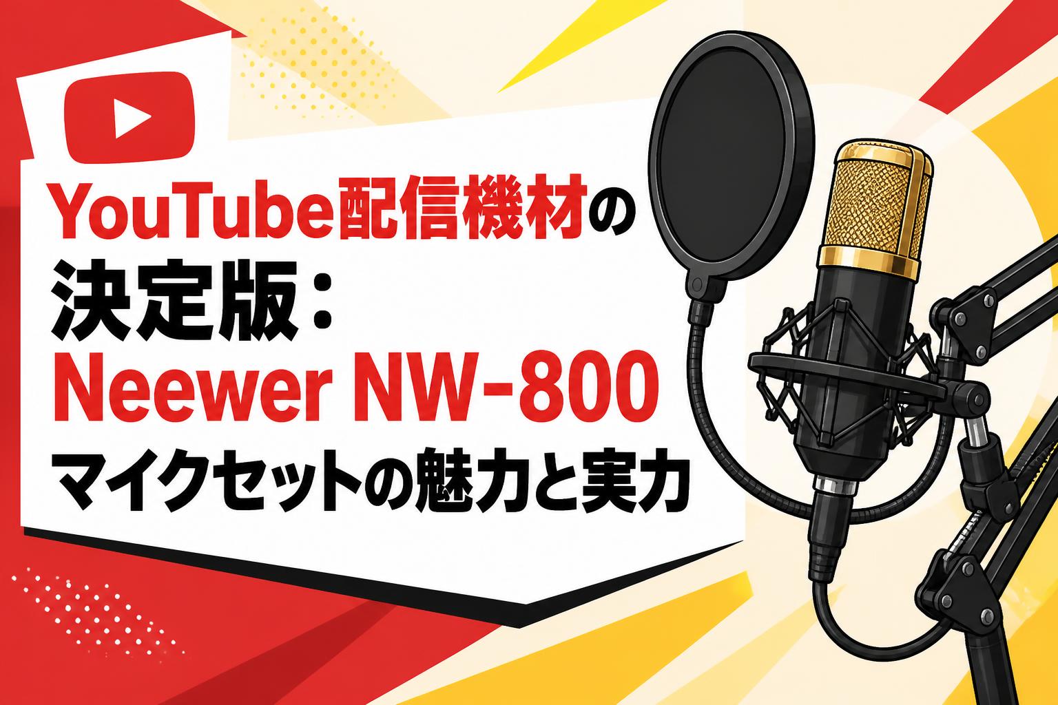 YouTube配信機材の決定版：Neewer NW-800マイクセットの魅力と実力