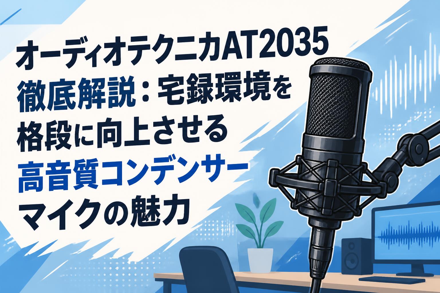 AT2035 オーディオテクニカ コンデンサーマイク レコーディング 配信 宅録 オーディオテクニカAT2035徹底解説：宅録環境を格段に向上させる高音質