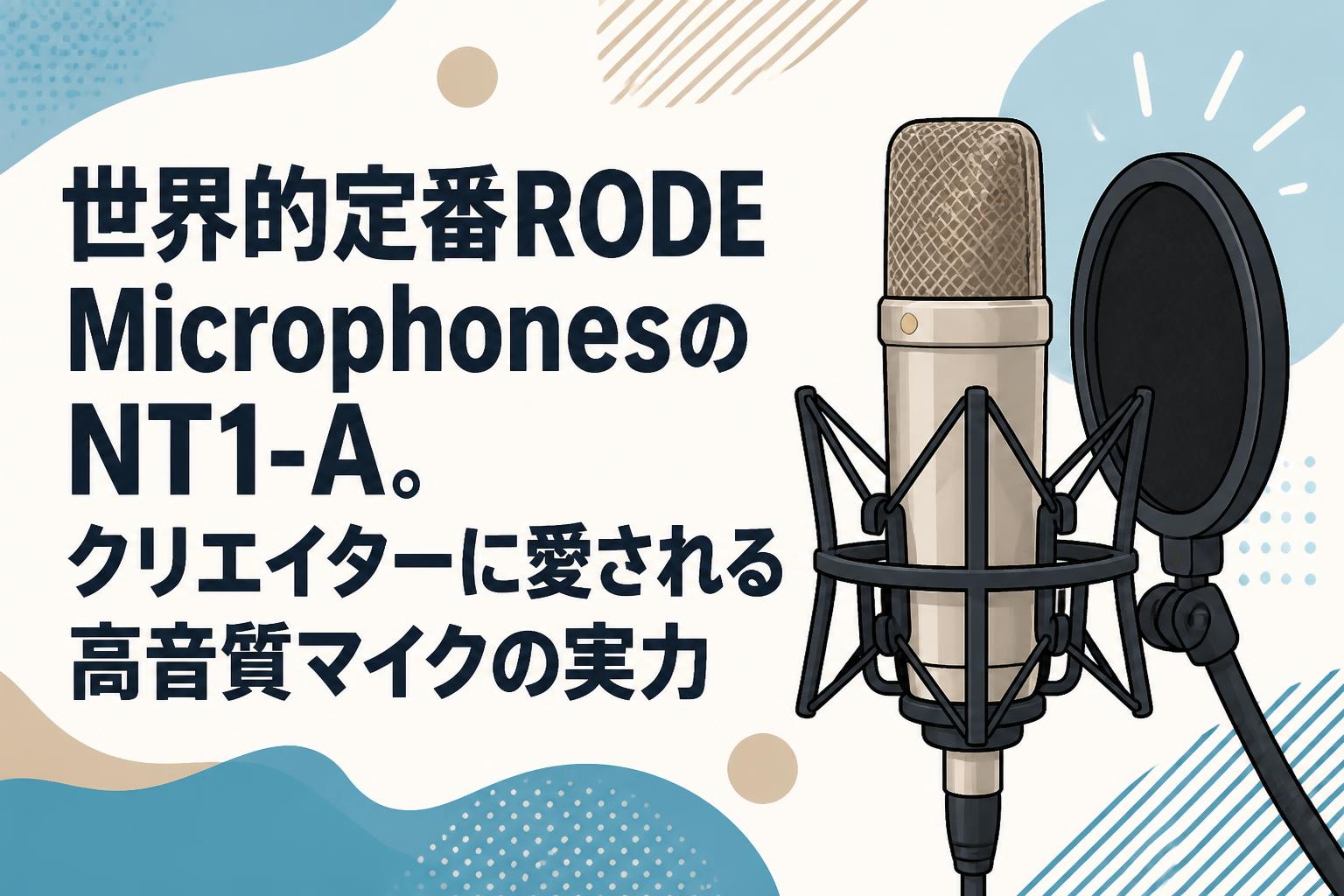 世界的定番RODE MicrophonesのNT1-A。クリエイターに愛される高音質