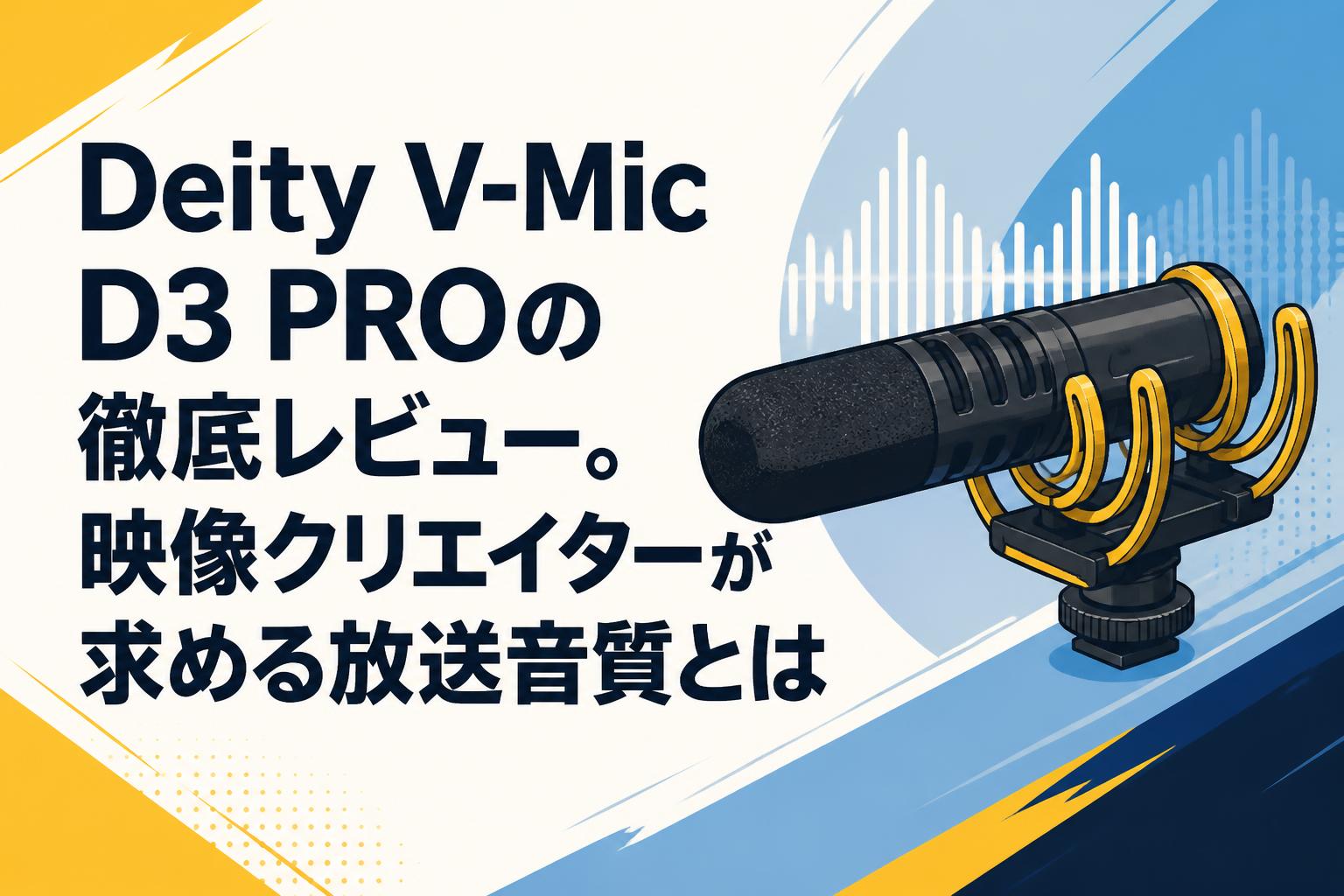 DEITY V-Mic D3 Pro ビデオマイク 動画 Deity V-Mic D3 PROの徹底レビュー。映像クリエイターが求める放送音質