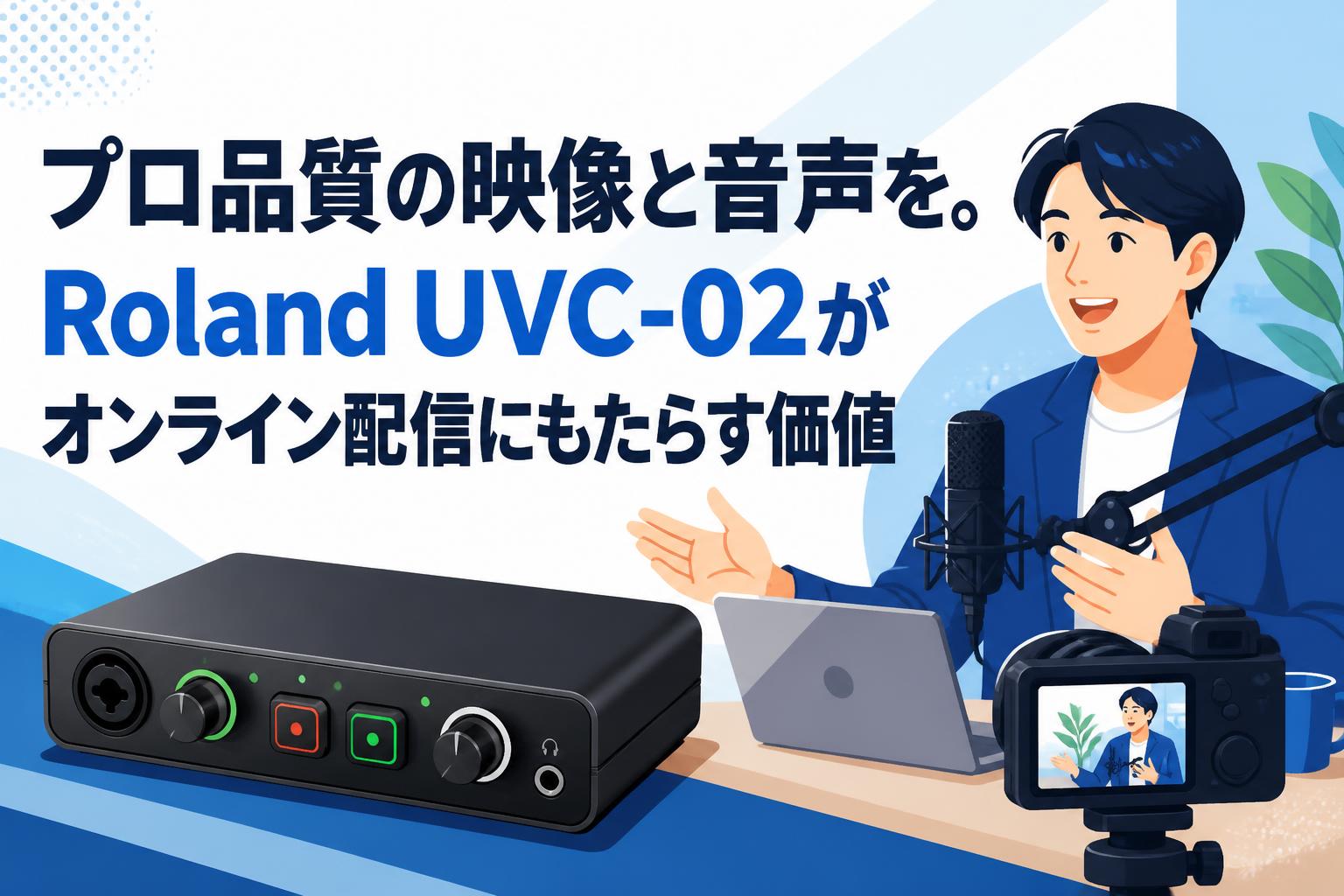 プロ品質の映像と音声を。Roland UVC-02がオンライン配信にもたらす