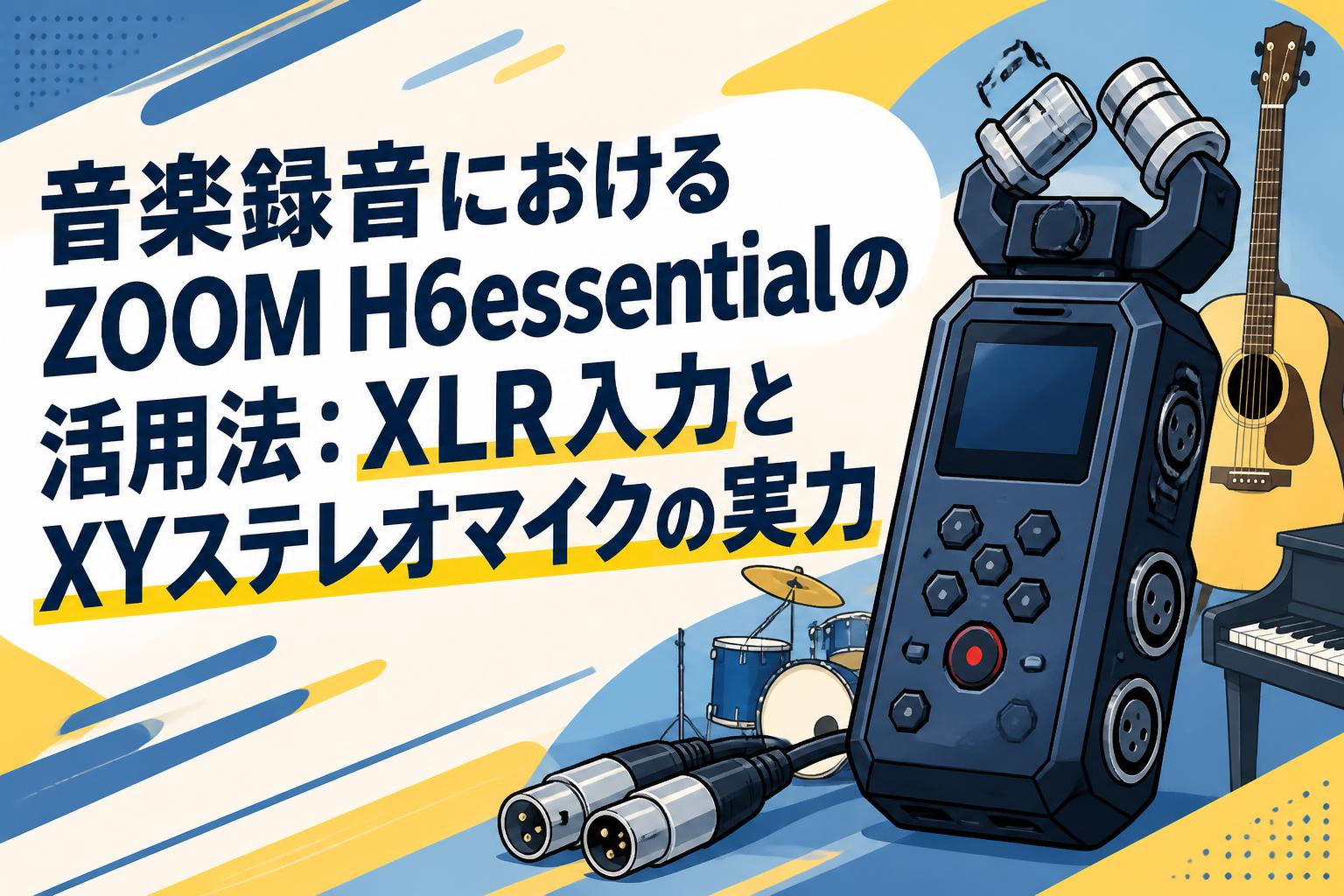 音楽録音におけるZOOM H6essentialの活用法：XLR入力とXYステレオ