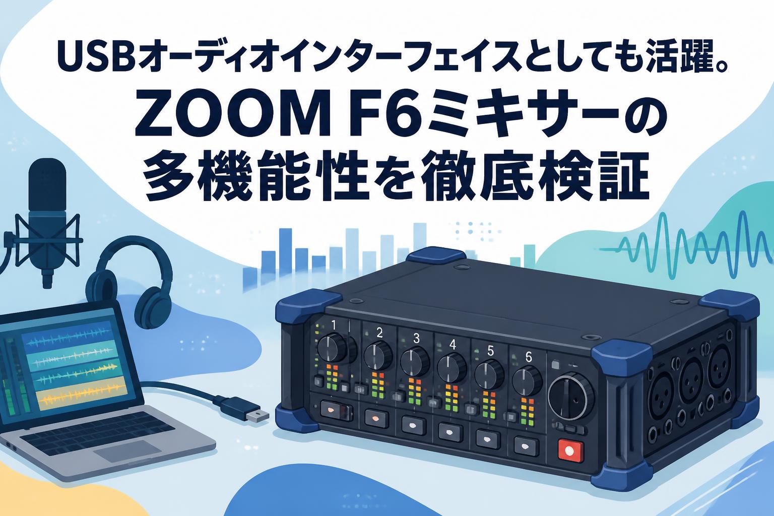 USBオーディオインターフェイスとしても活躍。ZOOM F6ミキサーの多機能