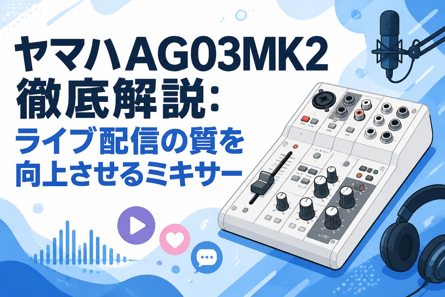 ヤマハAG03MK2徹底解説：ライブ配信の質を向上させるミキサー | PANDA
