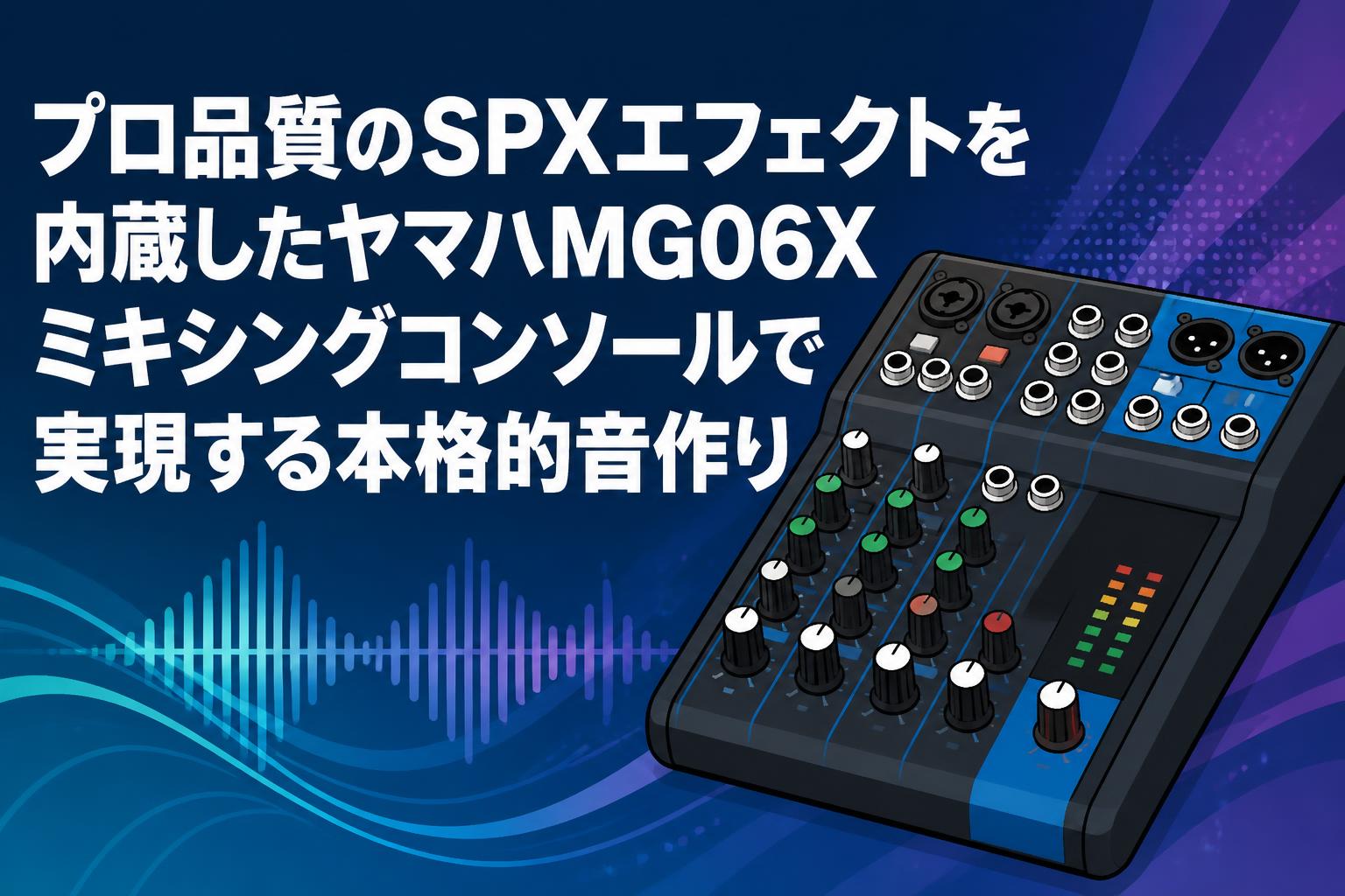 プロ品質のSPXエフェクトを内蔵したヤマハMG06Xミキシングコンソールで