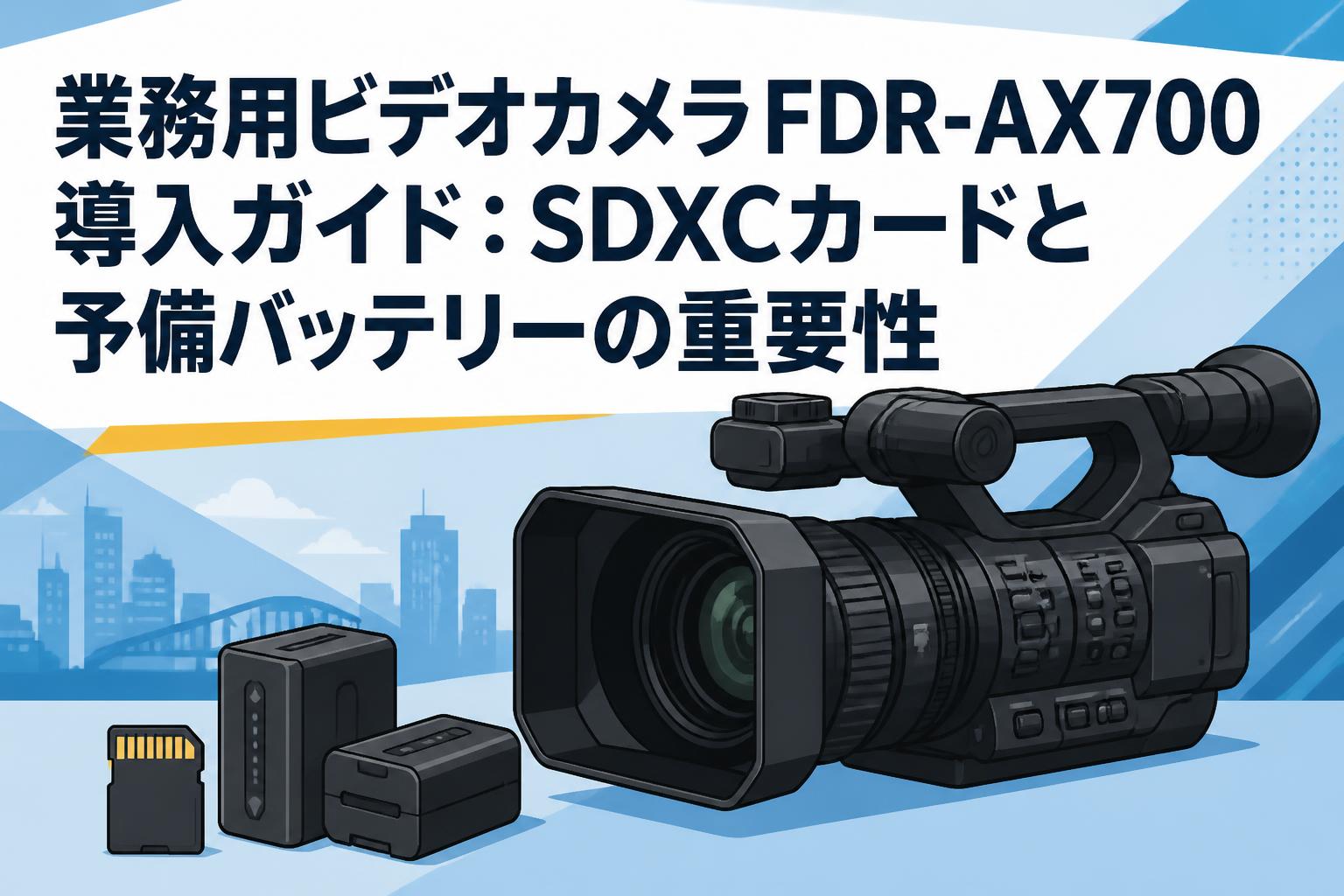 業務用ビデオカメラFDR-AX700導入ガイド：SDXCカードと予備バッテリー