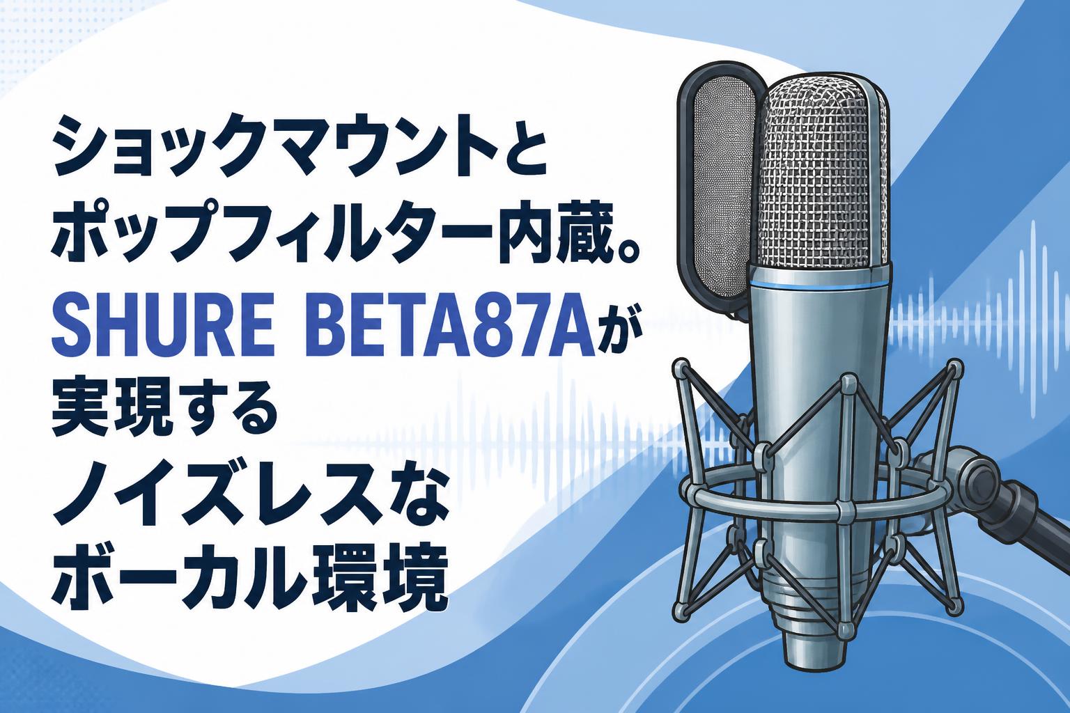 ショックマウントとポップフィルター内蔵。SHURE BETA87Aが実現する