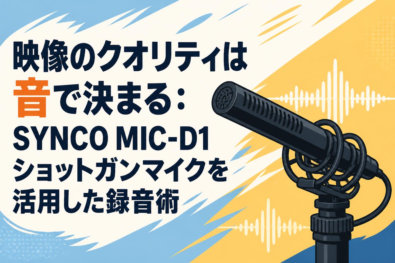 映像のクオリティは音で決まる：SYNCO MIC-D1ショットガンマイクを活用