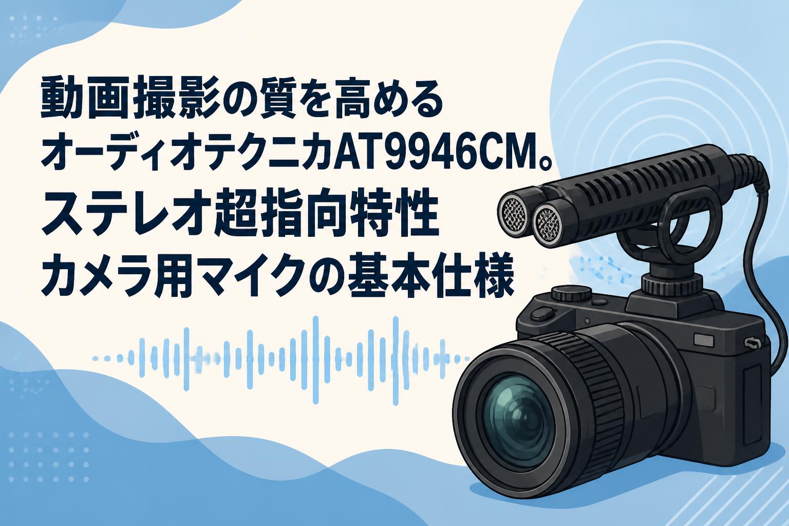 動画撮影の質を高めるオーディオテクニカAT9946CM。ステレオ超指向特性