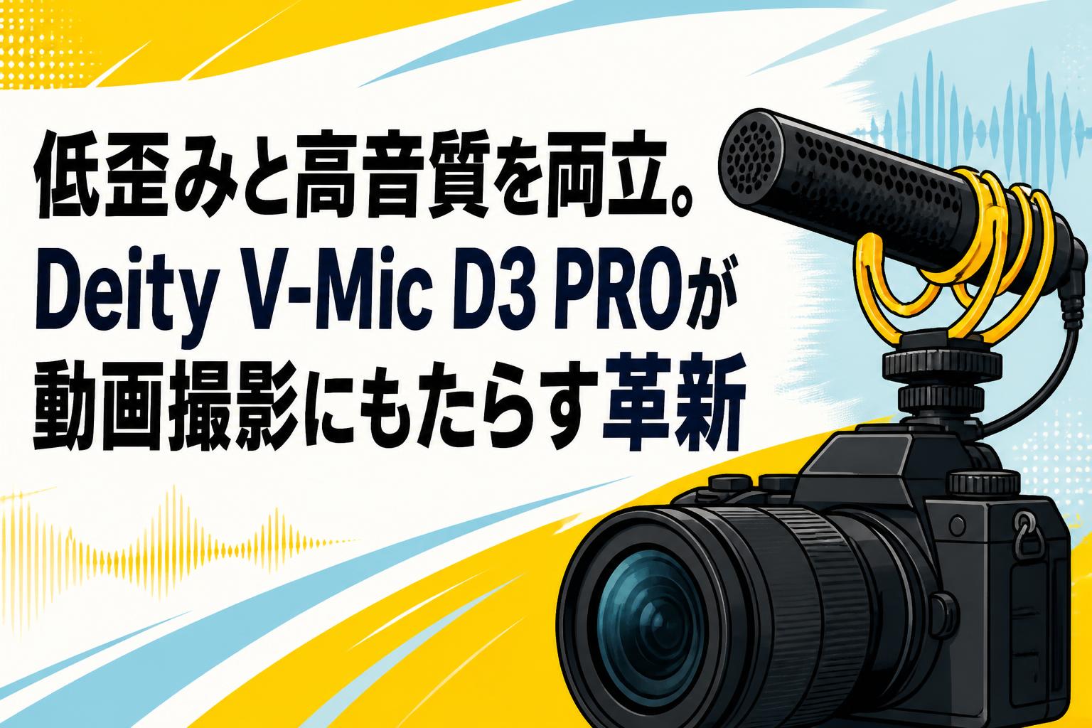 低歪みと高音質を両立。Deity V-Mic D3 PROが動画撮影にもたらす革新