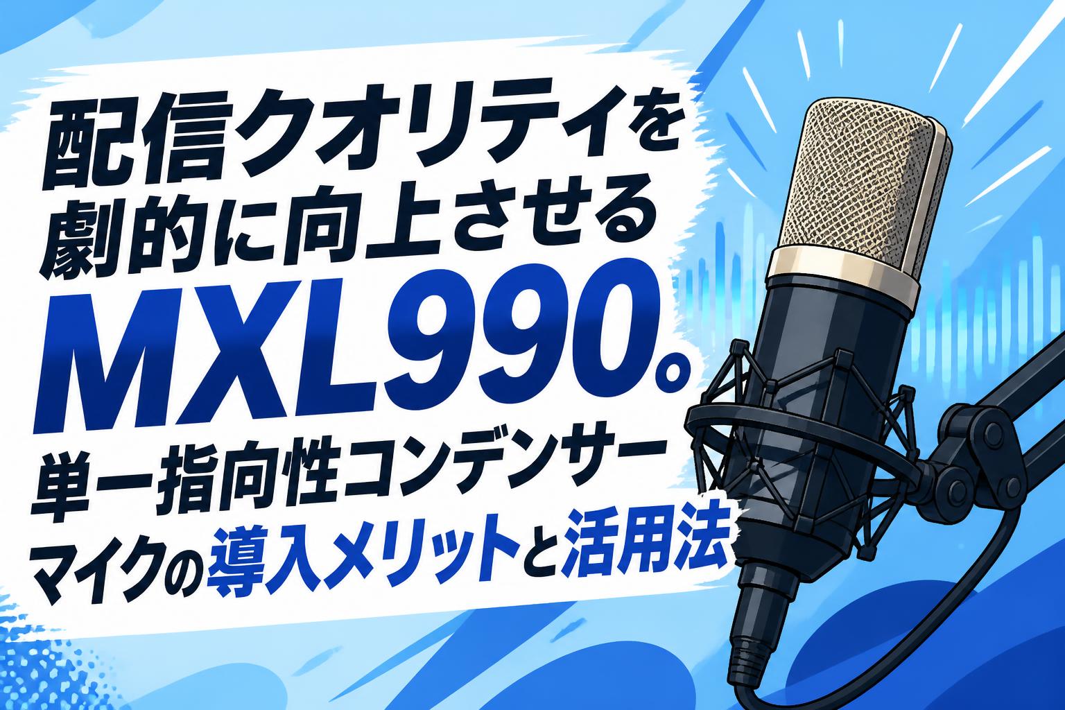 配信クオリティを劇的に向上させるMXL990。単一指向性コンデンサー