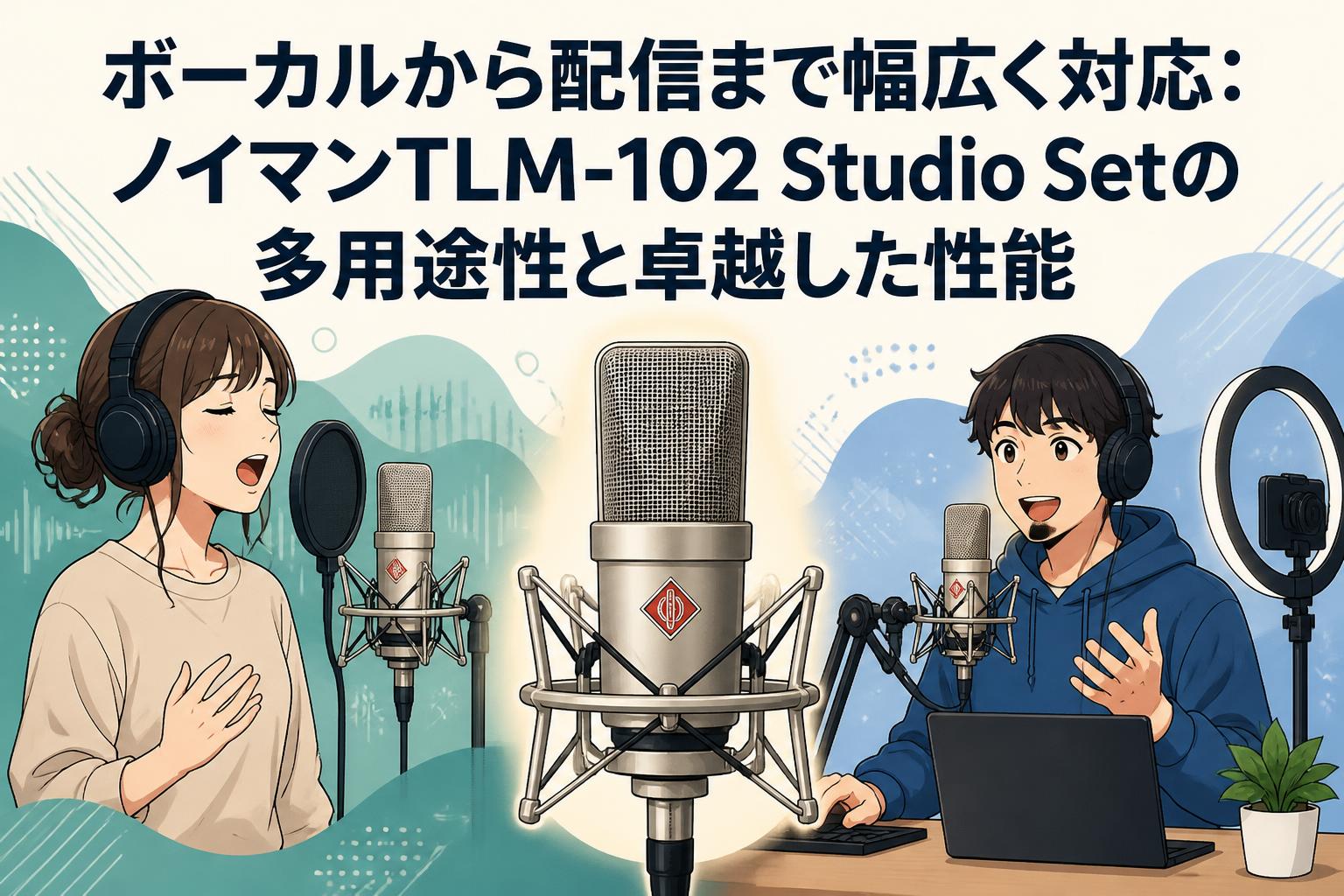 配信機器・PA機器・レコーディング機器 tlm102 ボーカルから配信まで幅広く対応：ノイマンTLM-102 Studio Setの多用途