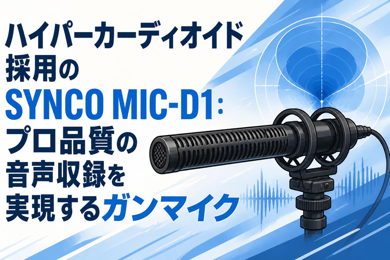 SYNCRO Mic-D1 コンデンサーマイク ハイパーカーディオイド採用のSYNCO MIC-D1：プロ品質の音声収録を実現