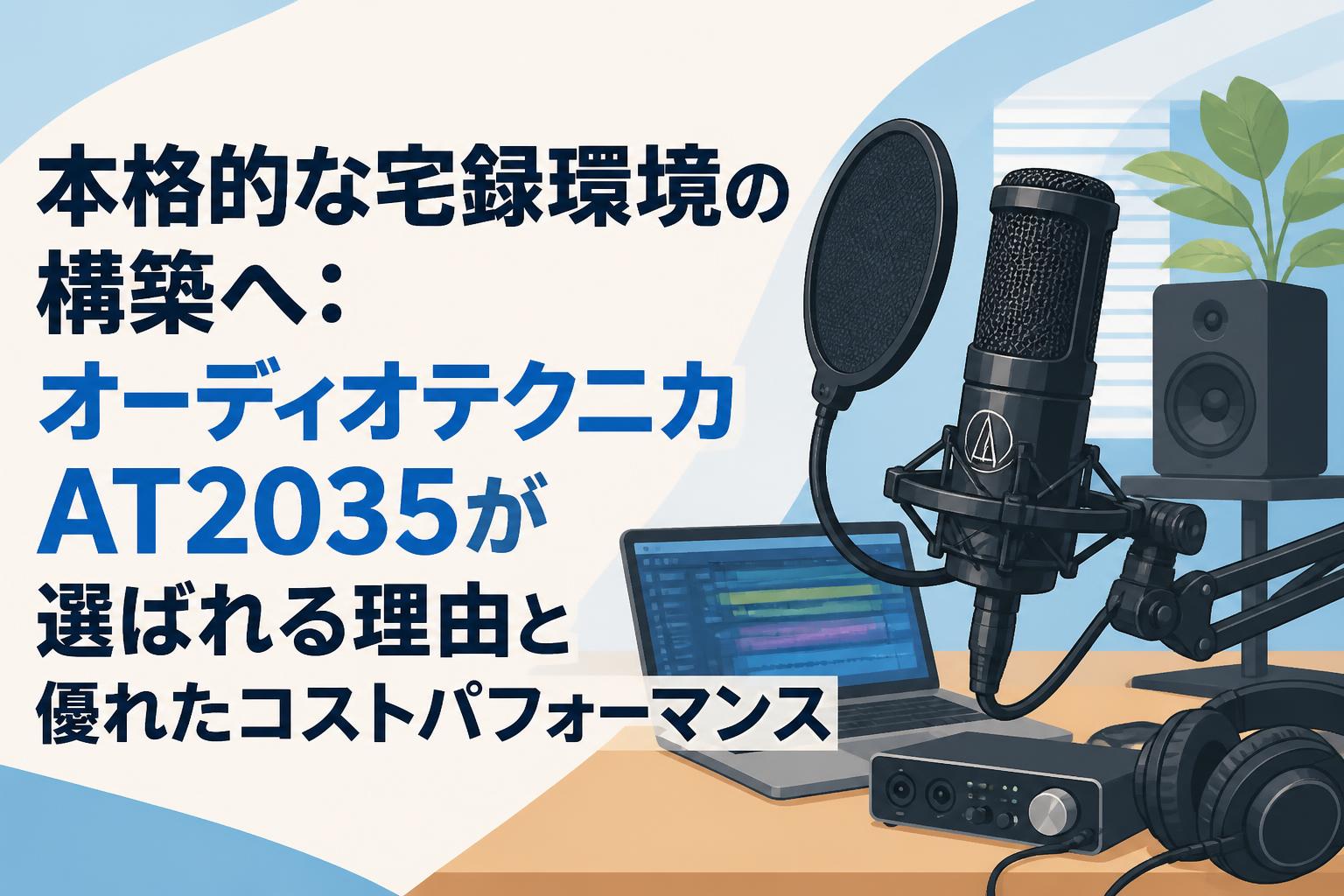 AT2035 オーディオテクニカ コンデンサーマイク レコーディング 配信 宅録 本格的な宅録環境の構築へ：オーディオテクニカAT2035が選ばれる理由と