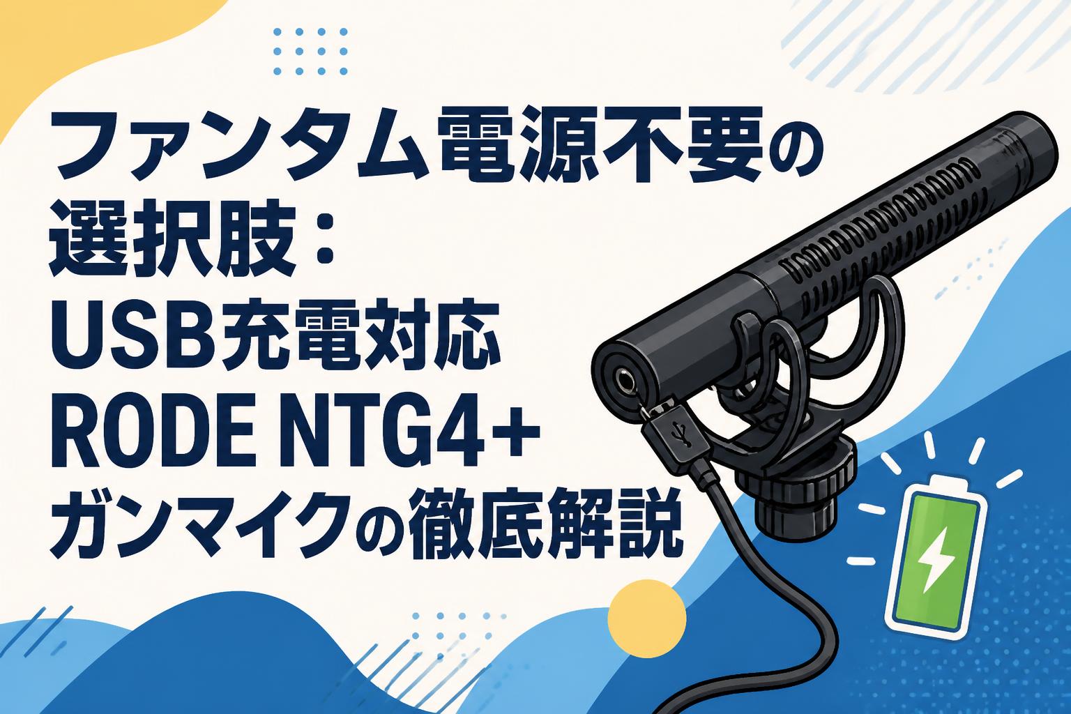 Rode NTG4 コンデンサーマイク 外部電源仕様　おまけ付き ファンタム電源不要の選択肢：USB充電対応RODE NTG4+ガンマイクの徹底