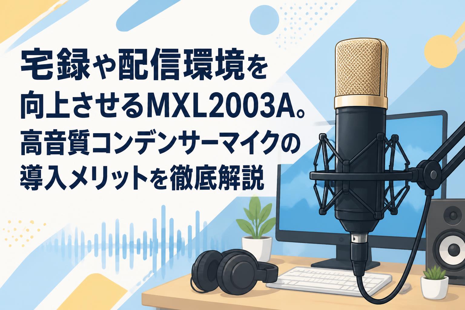 配信機器・PA機器・レコーディング機器 MXL 2003A 宅録や配信環境を向上させるMXL2003A。高音質コンデンサーマイクの導入