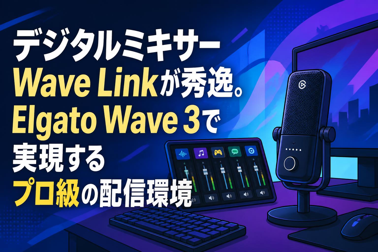 デジタルミキサーWave Linkが秀逸。Elgato Wave 3で実現するプロ級の