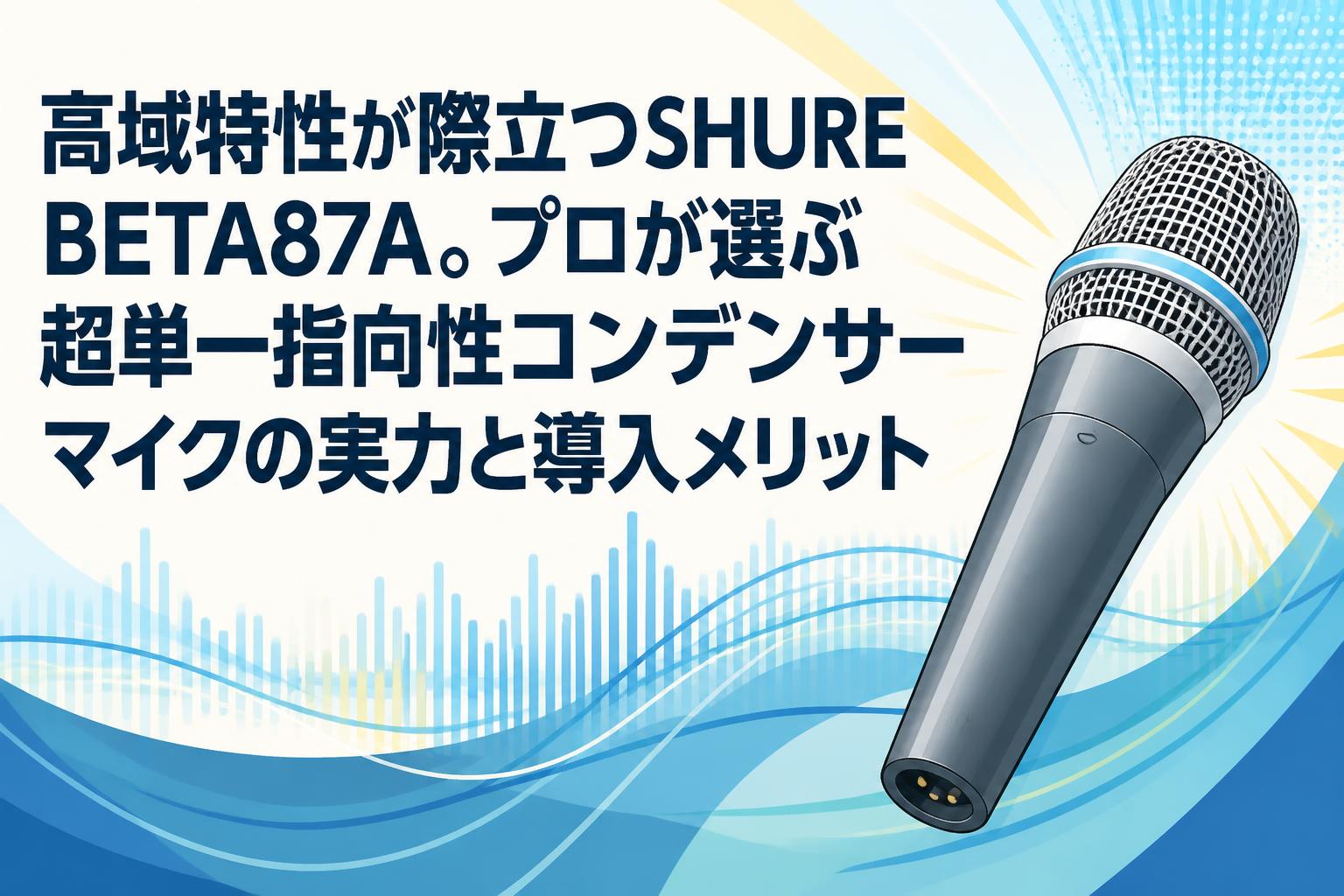 高域特性が際立つSHURE BETA87A。プロが選ぶ超単一指向性コンデンサー