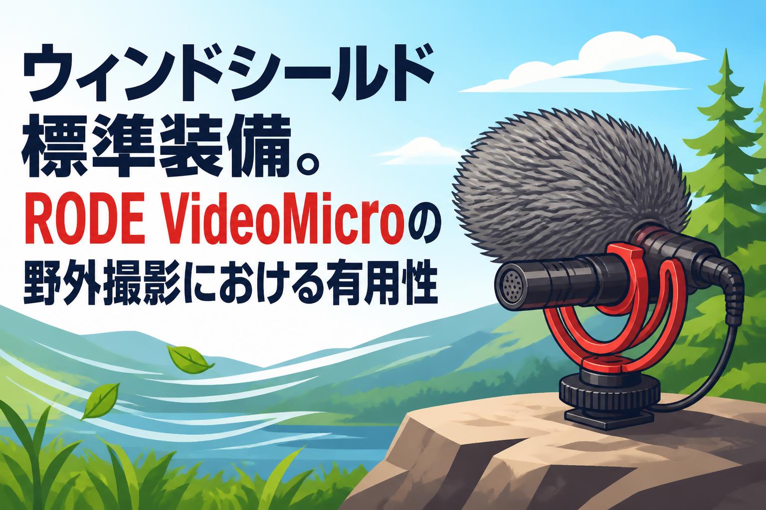 ウィンドシールド標準装備。RODE VideoMicroの野外撮影における有用性