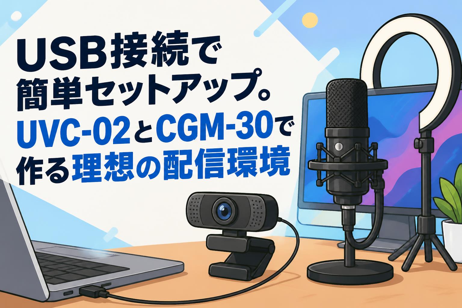 USB接続で簡単セットアップ。UVC-02とCGM-30で作る理想の配信環境