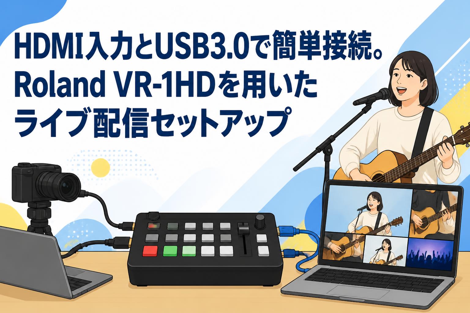HDMI入力とUSB3.0で簡単接続。Roland VR-1HDを用いたライブ配信