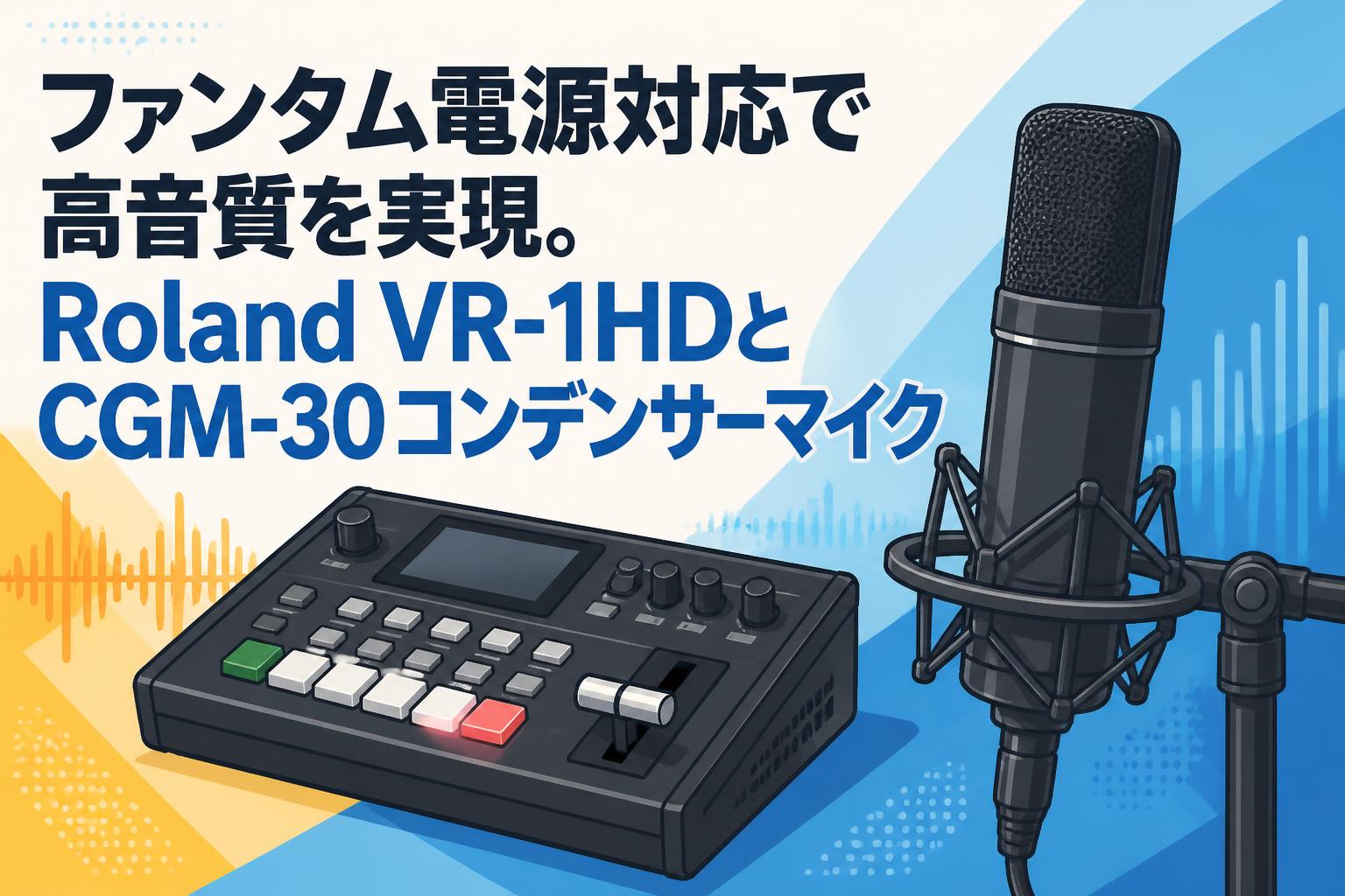 【配信】Roland VR-1HD ＋ Behringer グースネックマイク ファンタム電源対応で高音質を実現。Roland VR-1HDとCGM-30