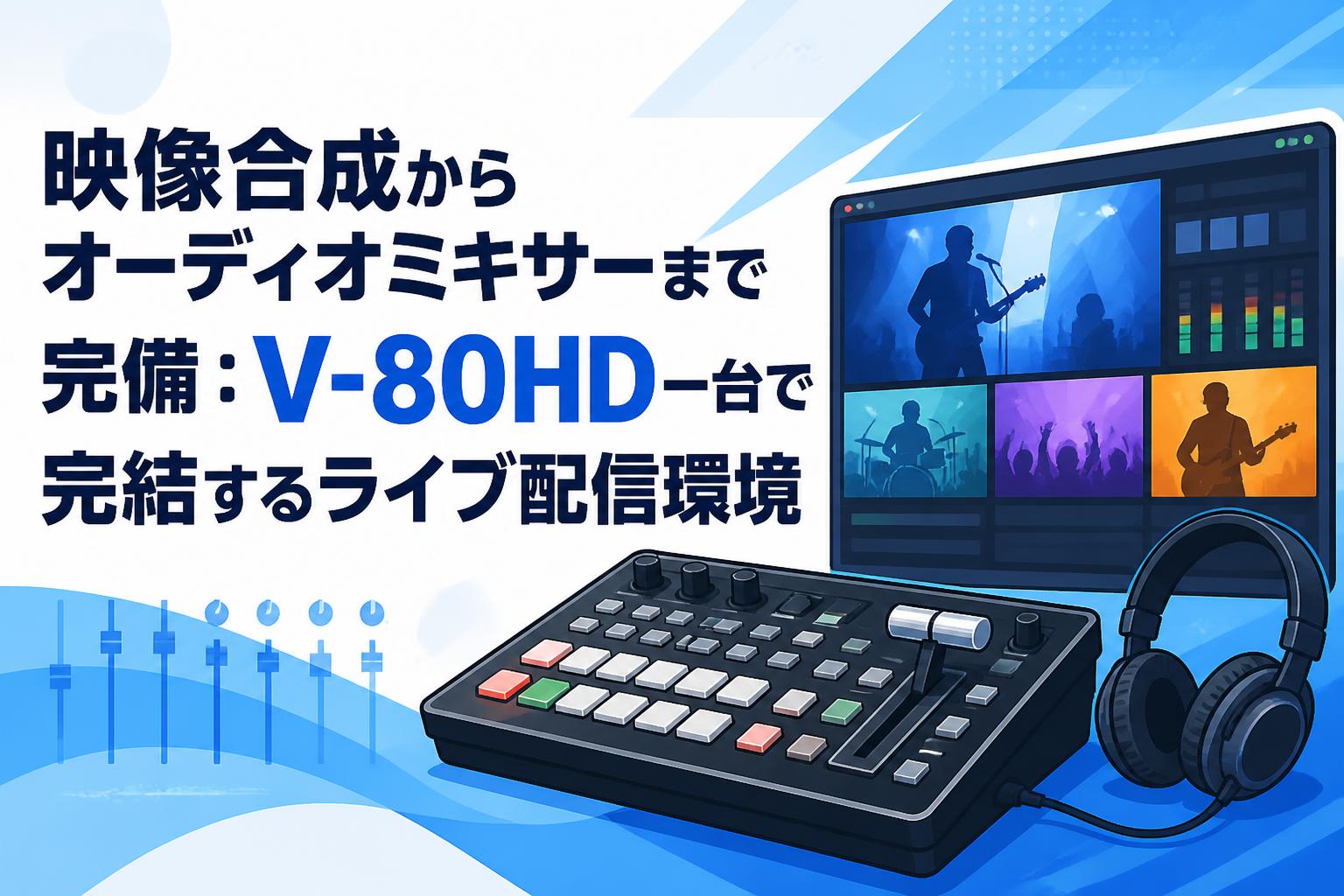 映像合成からオーディオミキサーまで完備：V-80HD一台で完結するライブ