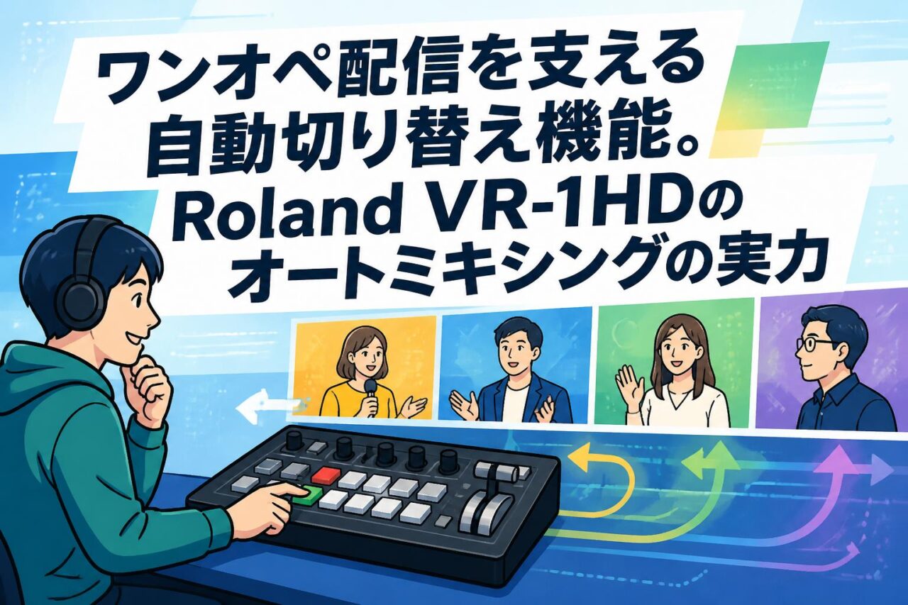 ワンオペ配信を支える自動切り替え機能。Roland VR-1HDのオート