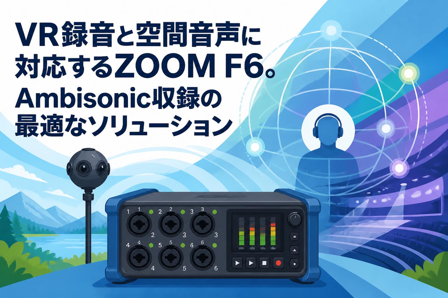 VR録音と空間音声に対応するZOOM F6。Ambisonic収録の最適な