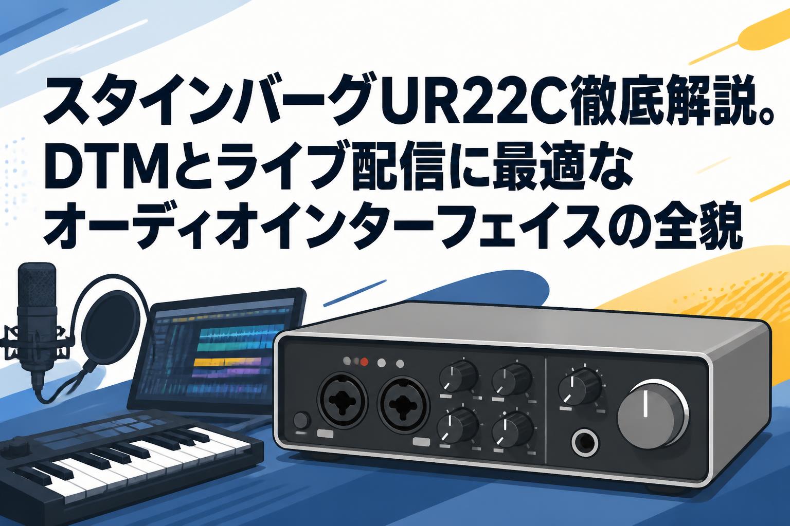 M*E様 UR22C オーディオインターフェイス スタインバーグUR22C徹底解説。DTMとライブ配信に最適なオーディオ