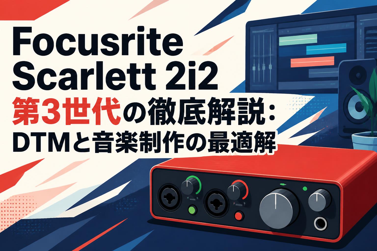Focusrite Scarlett 2i2 動作確認 Focusrite Scarlett 2i2 第3世代の徹底解説：DTMと音楽制作の最適解