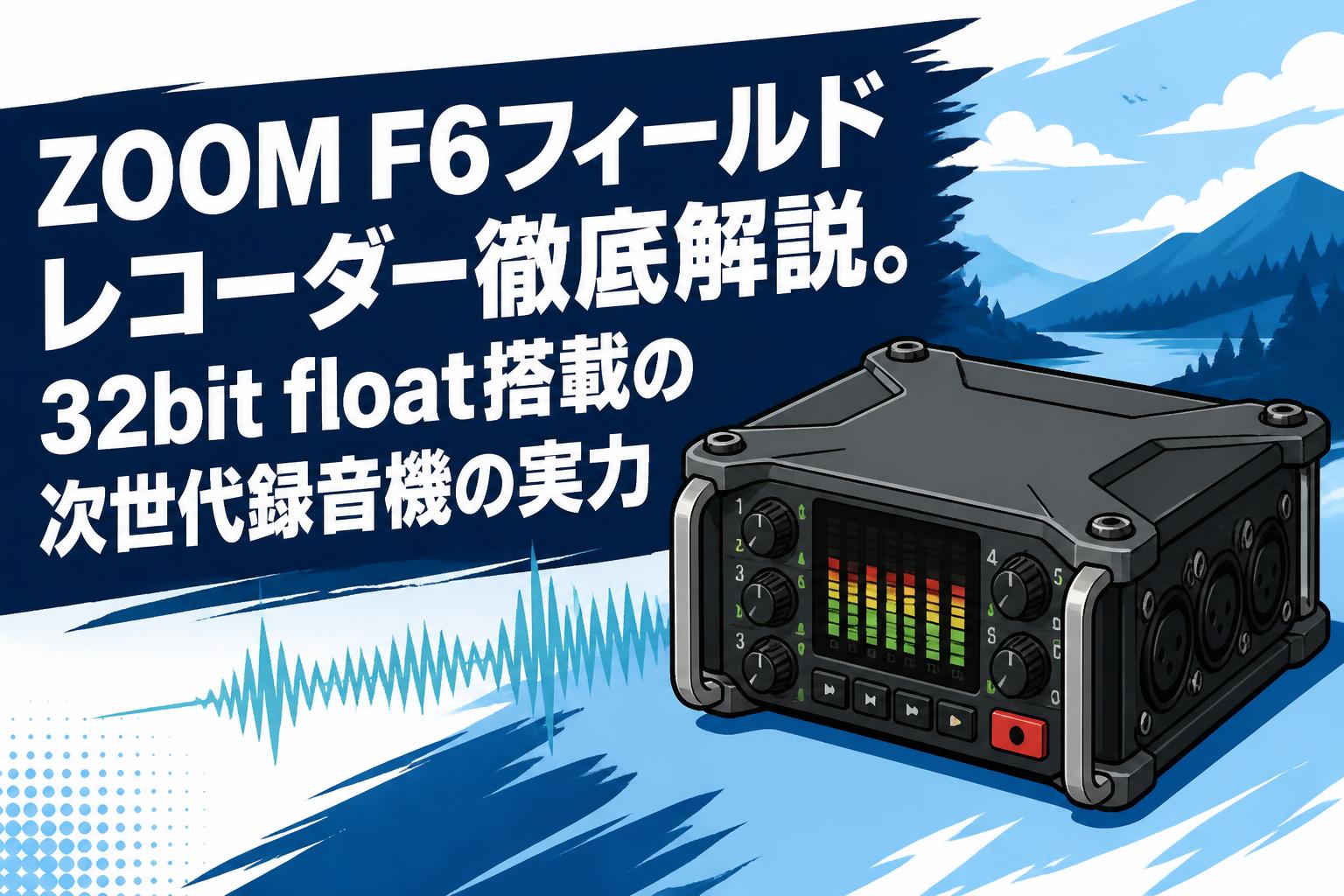 ZOOM F6フィールドレコーダー徹底解説。32bit float搭載の次世代録音機