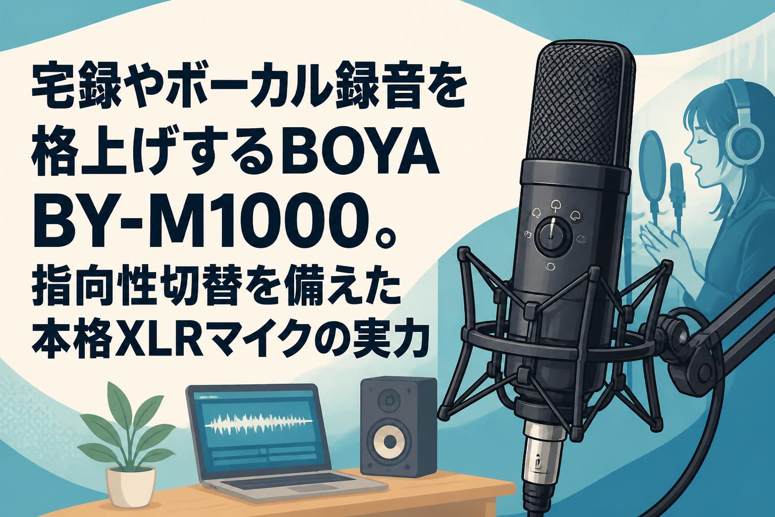 宅録やボーカル録音を格上げするBOYA BY-M1000。指向性切替を備えた