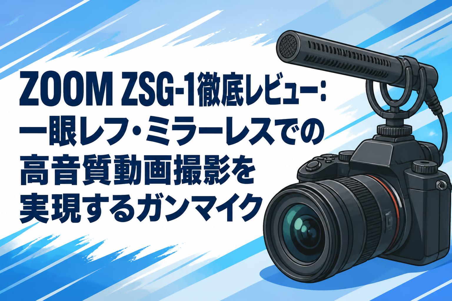 ZOOM ZSG-1徹底レビュー：一眼レフ・ミラーレスでの高音質動画撮影を