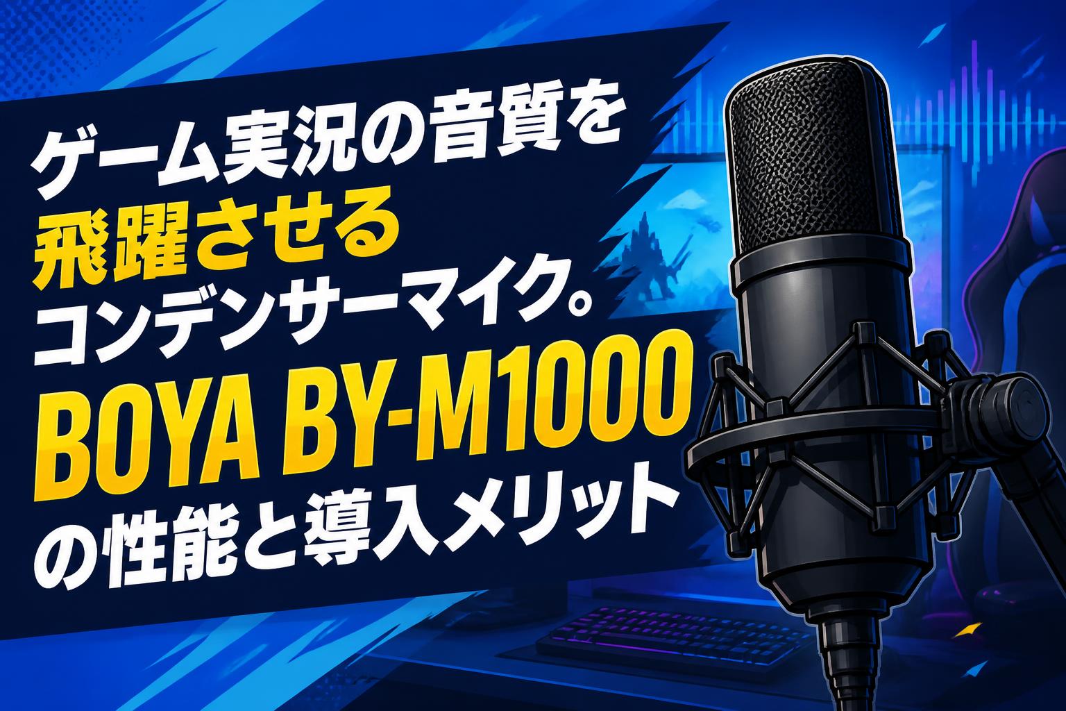 ゲーム実況の音質を飛躍させるコンデンサーマイク。BOYA BY-M1000の