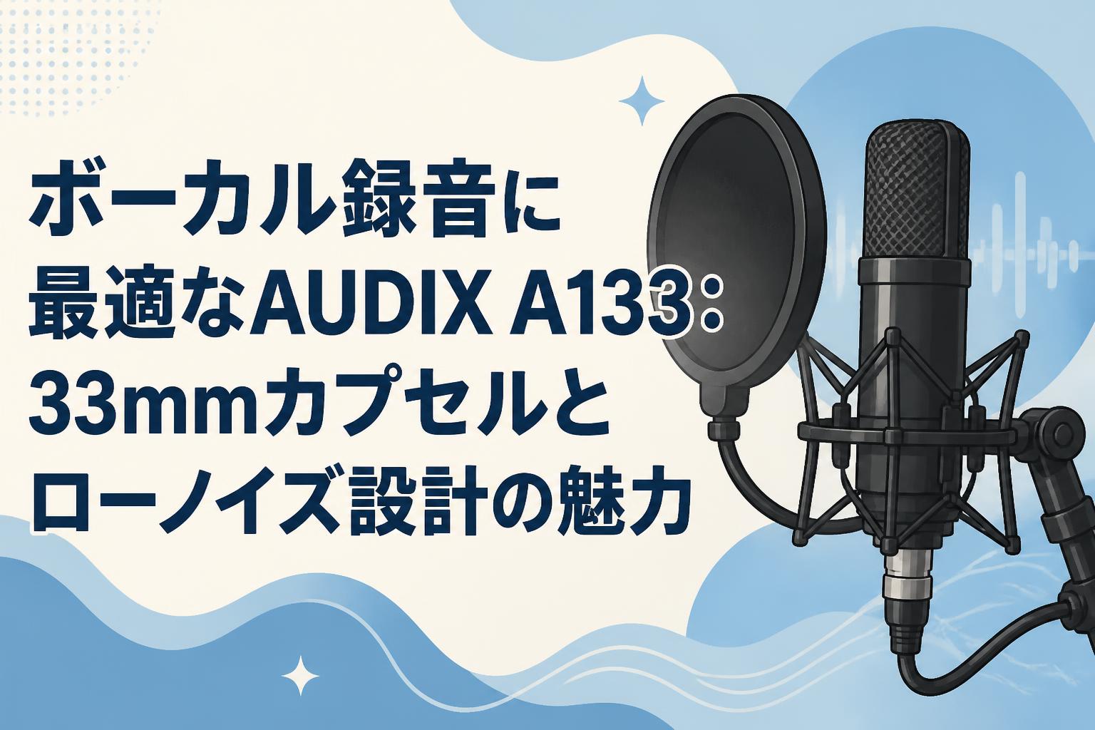 ボーカル録音に最適なAUDIX A133：33mmカプセルとローノイズ設計の魅力