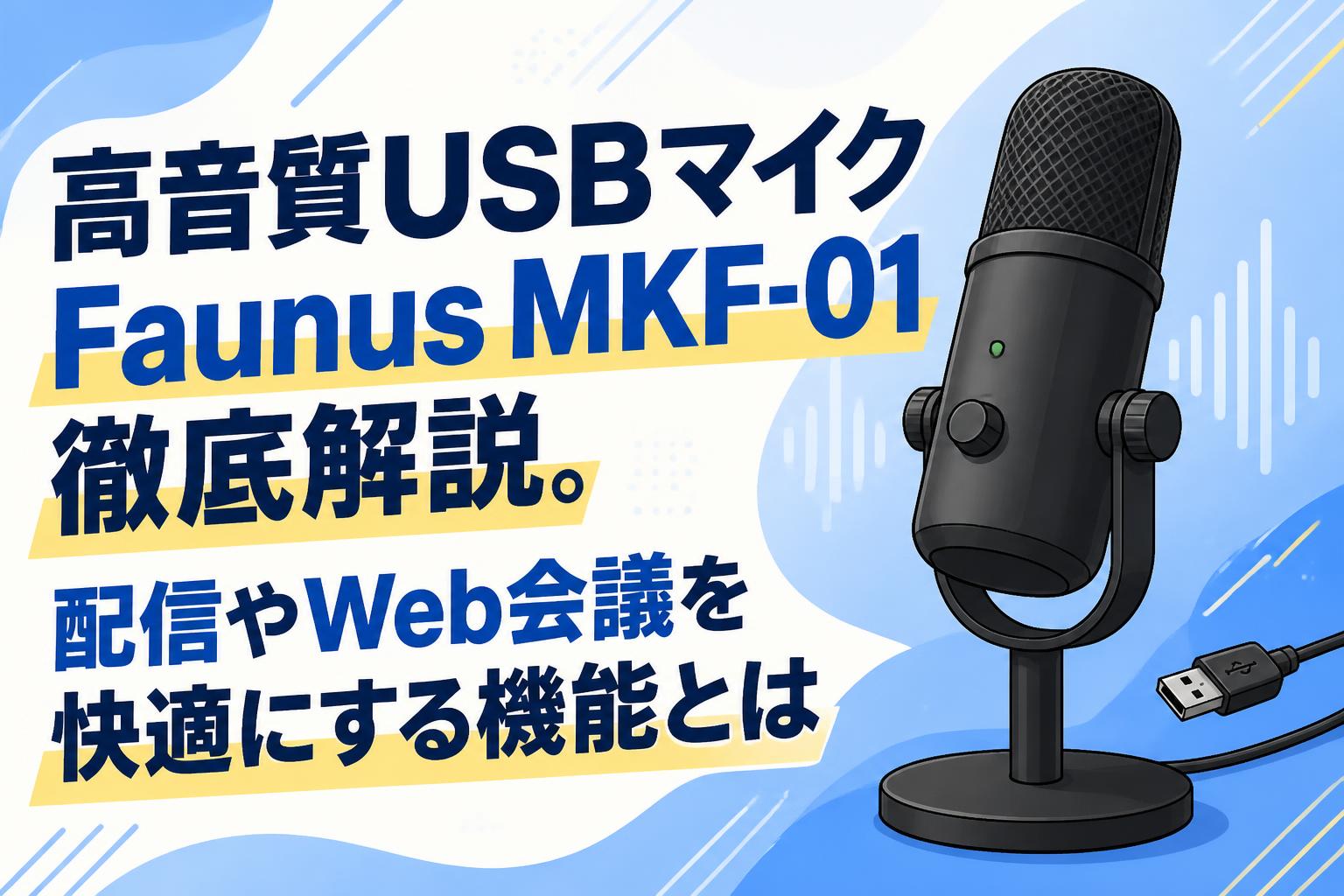 USBマイク 高音質USBマイクFaunus MKF-01徹底解説。配信やWeb会議を快適にする