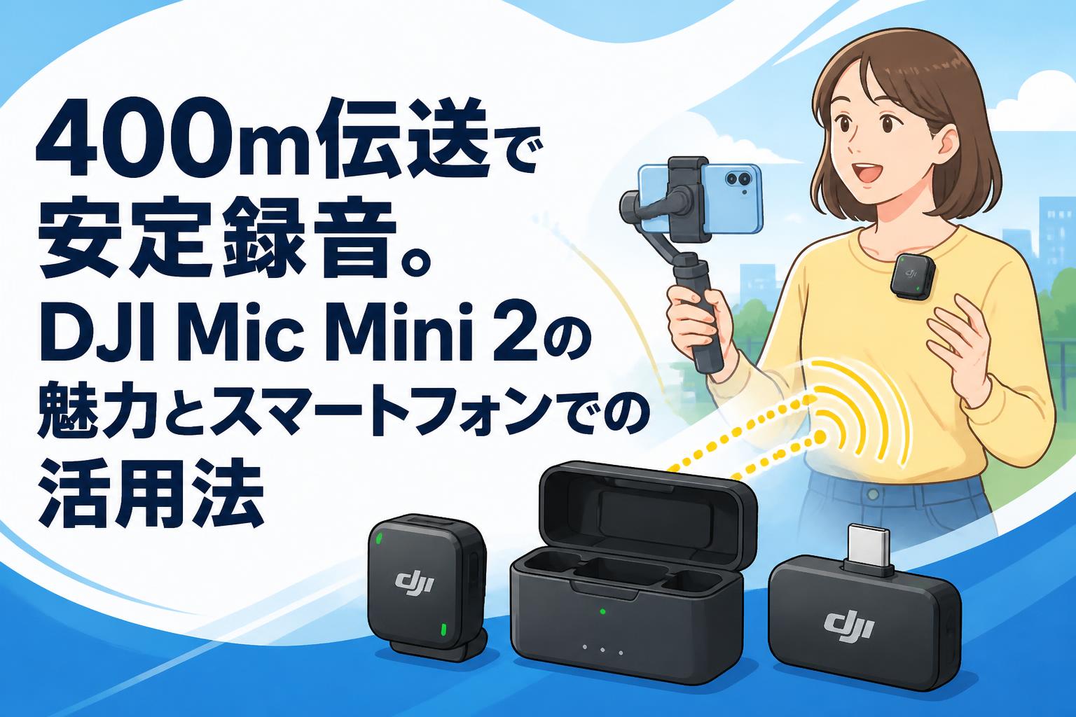 400m伝送で安定録音。DJI Mic Mini 2の魅力とスマートフォンでの活用法