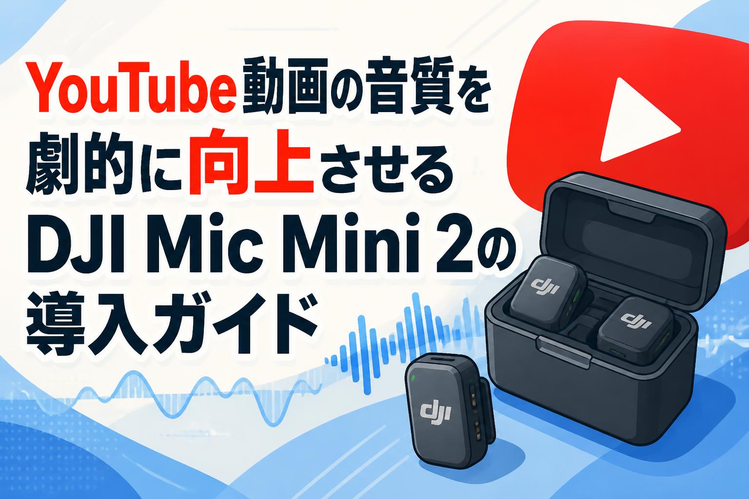 YouTube動画の音質を劇的に向上させるDJI Mic Mini 2の導入ガイド