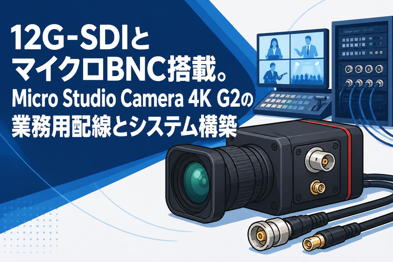 12G-SDIとマイクロBNC搭載。Micro Studio Camera 4K G2の業務用配線と