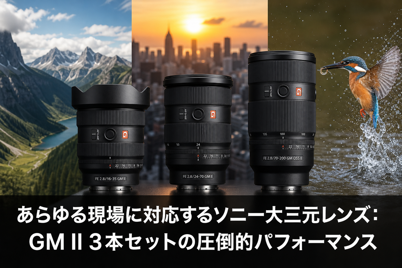 あらゆる現場に対応するソニー大三元レンズ：GM II 3本セットの圧倒的
