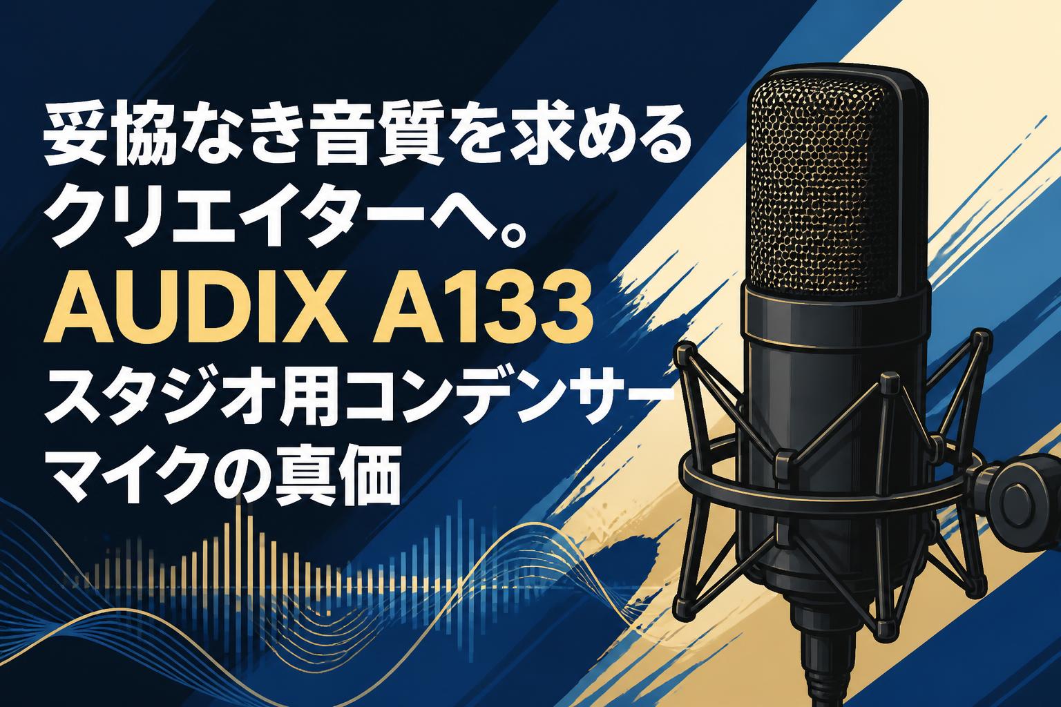妥協なき音質を求めるクリエイターへ。AUDIX A133スタジオ用