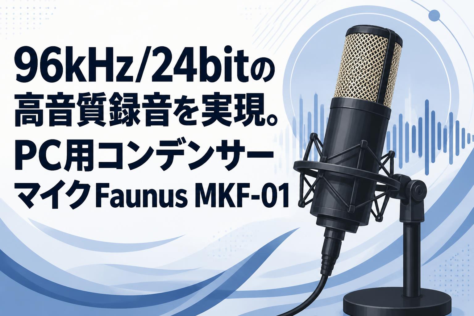 本格的な生放送やライブ配信に最適なプロ仕様♪❤コンデンサーマイク☆フルセット 96kHz/24bitの高音質録音を実現。PC用コンデンサーマイクFaunus MKF-01