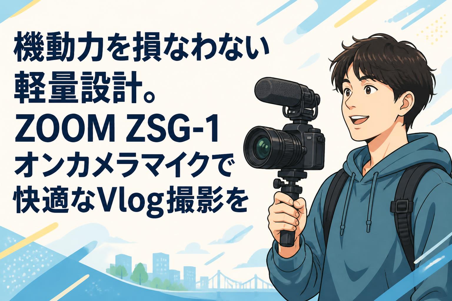 機動力を損なわない軽量設計。ZOOM ZSG-1オンカメラマイクで快適なVlog