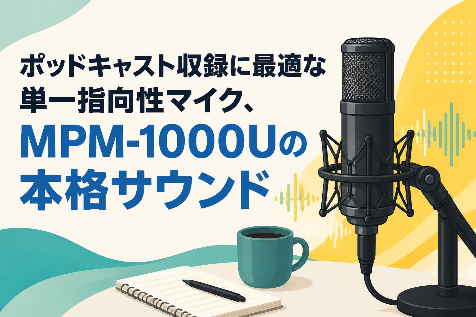 ポッドキャスト収録に最適な単一指向性マイク、MPM-1000Uの本格